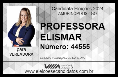 Candidato PROFESSORA ELISMAR 2024 - AMORINÓPOLIS - Eleições