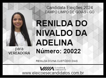 Candidato RENILDA DO NIVALDO DA ADELINA 2024 - CAMPO LIMPO DE GOIÁS - Eleições