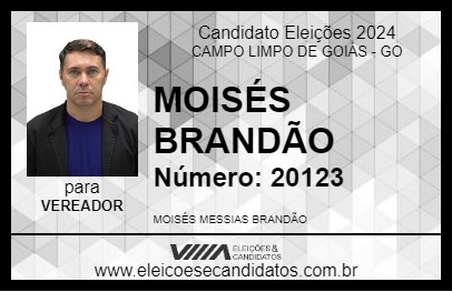 Candidato MOISÉS BRANDÃO 2024 - CAMPO LIMPO DE GOIÁS - Eleições