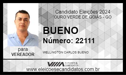 Candidato BUENO 2024 - OURO VERDE DE GOIÁS - Eleições