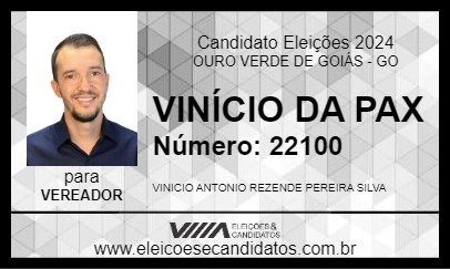 Candidato VINÍCIO DA PAX 2024 - OURO VERDE DE GOIÁS - Eleições