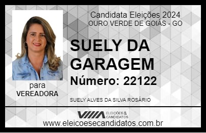 Candidato SUELY DA GARAGEM 2024 - OURO VERDE DE GOIÁS - Eleições