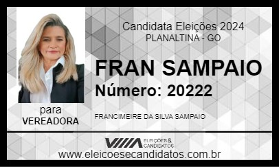 Candidato FRAN SAMPAIO 2024 - PLANALTINA - Eleições