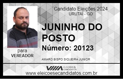 Candidato JUNINHO DO POSTO 2024 - URUTAÍ - Eleições