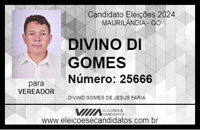 Candidato DIVINO DI GOMES 2024 - MAURILÂNDIA - Eleições