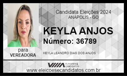 Candidato KEYLA ANJOS 2024 - ANÁPOLIS - Eleições