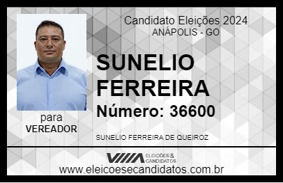 Candidato SUNELIO FERREIRA 2024 - ANÁPOLIS - Eleições