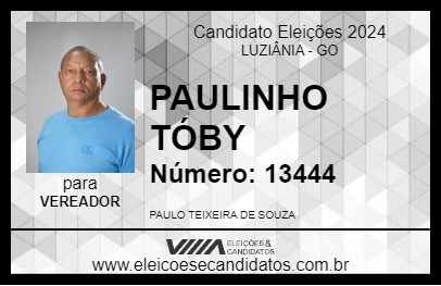 Candidato PAULINHO TÓBY 2024 - LUZIÂNIA - Eleições