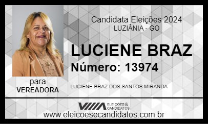 Candidato LUCIENE BRAZ 2024 - LUZIÂNIA - Eleições