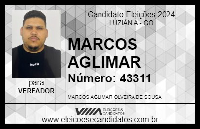 Candidato MARCOS AGLIMAR 2024 - LUZIÂNIA - Eleições