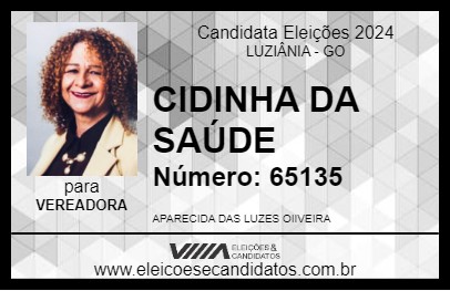 Candidato CIDINHA DA SAÚDE 2024 - LUZIÂNIA - Eleições