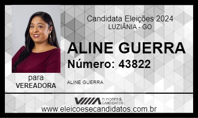 Candidato ALINE GUERRA 2024 - LUZIÂNIA - Eleições