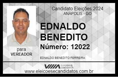 Candidato EDNALDO BENEDITO 2024 - ANÁPOLIS - Eleições