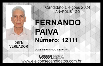 Candidato FERNANDO PAIVA 2024 - ANÁPOLIS - Eleições