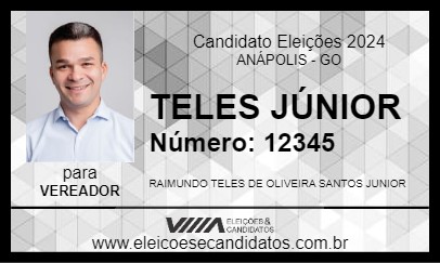 Candidato TELES JÚNIOR 2024 - ANÁPOLIS - Eleições