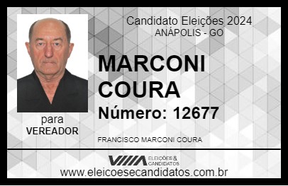 Candidato MARCONI COURA 2024 - ANÁPOLIS - Eleições