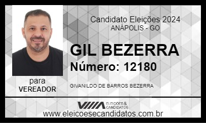 Candidato GIL BEZERRA 2024 - ANÁPOLIS - Eleições