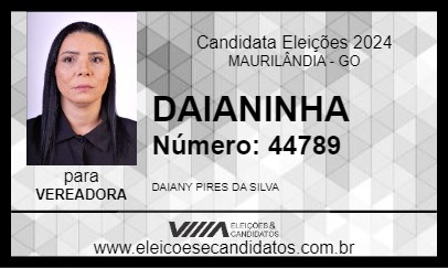 Candidato DAIANINHA 2024 - MAURILÂNDIA - Eleições