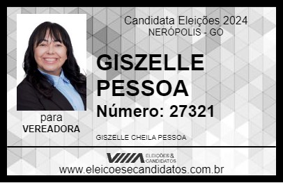 Candidato GISZELLE PESSOA 2024 - NERÓPOLIS - Eleições