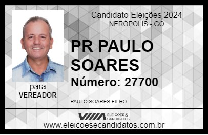 Candidato PR PAULO SOARES 2024 - NERÓPOLIS - Eleições