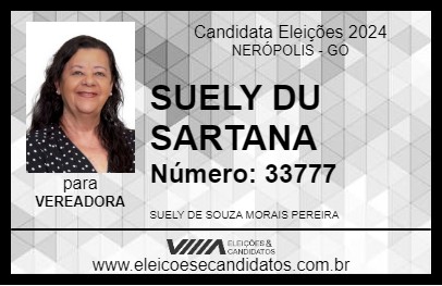 Candidato SUELY DU SARTANA 2024 - NERÓPOLIS - Eleições