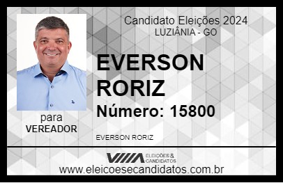 Candidato EVERSON RORIZ 2024 - LUZIÂNIA - Eleições