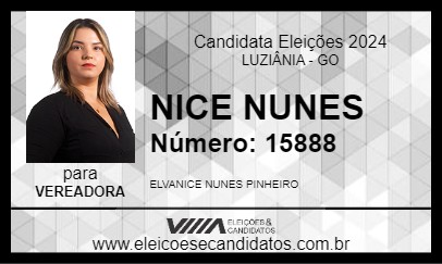 Candidato NICE NUNES 2024 - LUZIÂNIA - Eleições