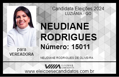 Candidato NEUDIANE RODRIGUES 2024 - LUZIÂNIA - Eleições