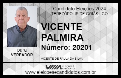 Candidato VICENTE DE PAULA 2024 - TEREZÓPOLIS DE GOIÁS - Eleições