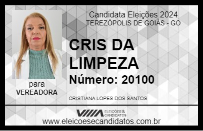 Candidato CRIS DA LIMPEZA 2024 - TEREZÓPOLIS DE GOIÁS - Eleições