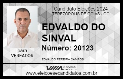 Candidato EDVALDO DO SINVAL 2024 - TEREZÓPOLIS DE GOIÁS - Eleições