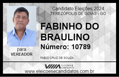 Candidato FABINHO DO BRAULINO 2024 - TEREZÓPOLIS DE GOIÁS - Eleições