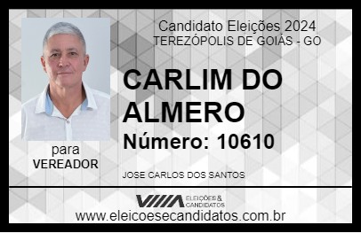 Candidato CARLIM DO ALMERO 2024 - TEREZÓPOLIS DE GOIÁS - Eleições