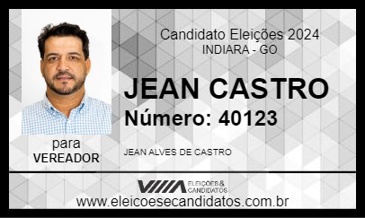 Candidato JEAN CASTRO 2024 - INDIARA - Eleições