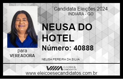 Candidato NEUSA DO HOTEL 2024 - INDIARA - Eleições