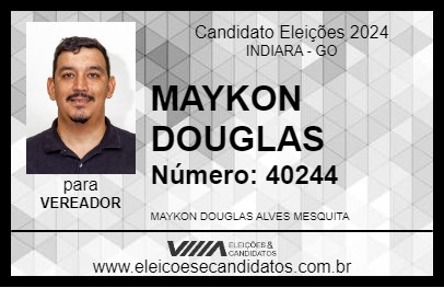 Candidato MAYKON DOUGLAS 2024 - INDIARA - Eleições