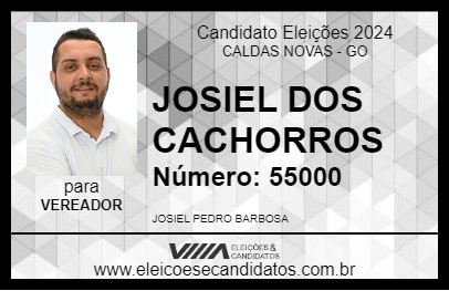 Candidato JOSIEL DOS CACHORROS 2024 - CALDAS NOVAS - Eleições