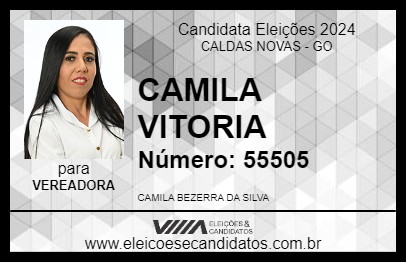 Candidato CAMILA VITORIA 2024 - CALDAS NOVAS - Eleições