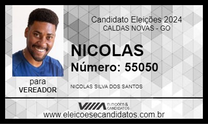 Candidato NICOLAS 2024 - CALDAS NOVAS - Eleições