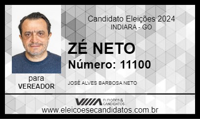 Candidato ZÉ NETO 2024 - INDIARA - Eleições