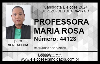 Candidato PROFESSORA MARIA ROSA 2024 - TEREZÓPOLIS DE GOIÁS - Eleições