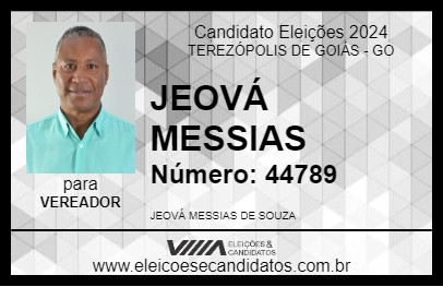 Candidato JEOVÁ MESSIAS 2024 - TEREZÓPOLIS DE GOIÁS - Eleições