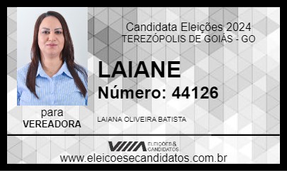 Candidato LAIANE 2024 - TEREZÓPOLIS DE GOIÁS - Eleições