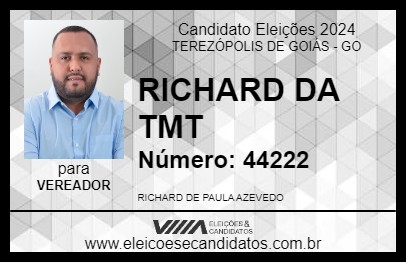 Candidato RICHARD DA TMT 2024 - TEREZÓPOLIS DE GOIÁS - Eleições