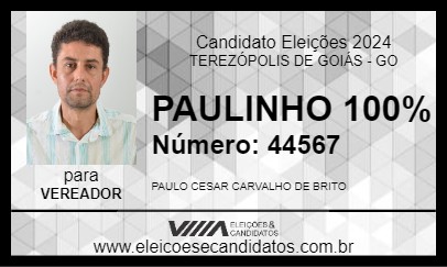 Candidato PAULINHO 100% 2024 - TEREZÓPOLIS DE GOIÁS - Eleições