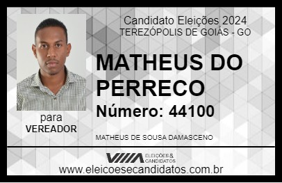 Candidato MATHEUS DO PERRECO 2024 - TEREZÓPOLIS DE GOIÁS - Eleições