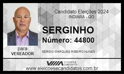 Candidato SERGINHO 2024 - INDIARA - Eleições