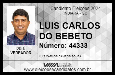 Candidato LUIS CARLOS DO BEBETO 2024 - INDIARA - Eleições