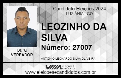 Candidato LEOZINHO SILVA 2024 - LUZIÂNIA - Eleições