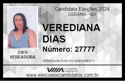 Candidato VEREDIANA DIAS 2024 - LUZIÂNIA - Eleições